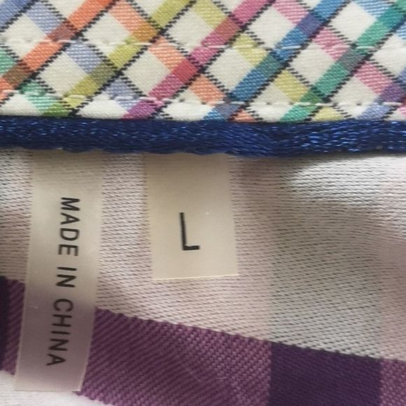 𝅺Bugatchi Uomo Mens Shirt Button Up Contrast Flip Cuff Cotton Casual Size Large - Picture 12 of 14